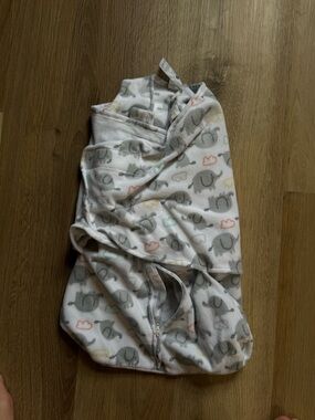 Halo SleepSack Swaddle in Gray with Subtle Pastel Accents